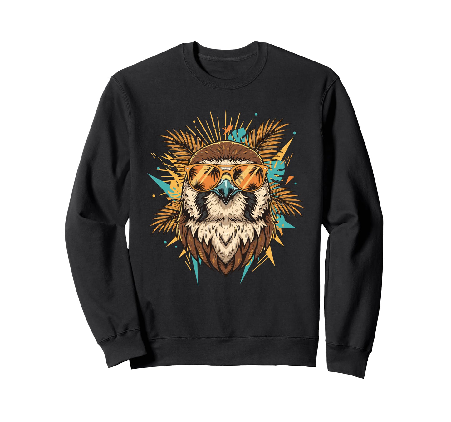 Owl Sunglasses Tropical Sweatshirt - Casual Everyday Wear for Adults - T-Shirt, Sweatshirt, Hoodie