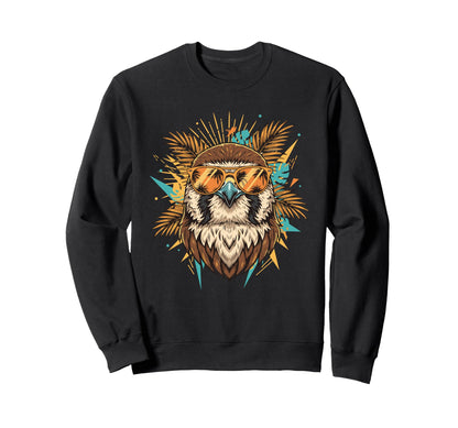 Owl Sunglasses Tropical Sweatshirt - Casual Everyday Wear for Adults - T-Shirt, Sweatshirt, Hoodie
