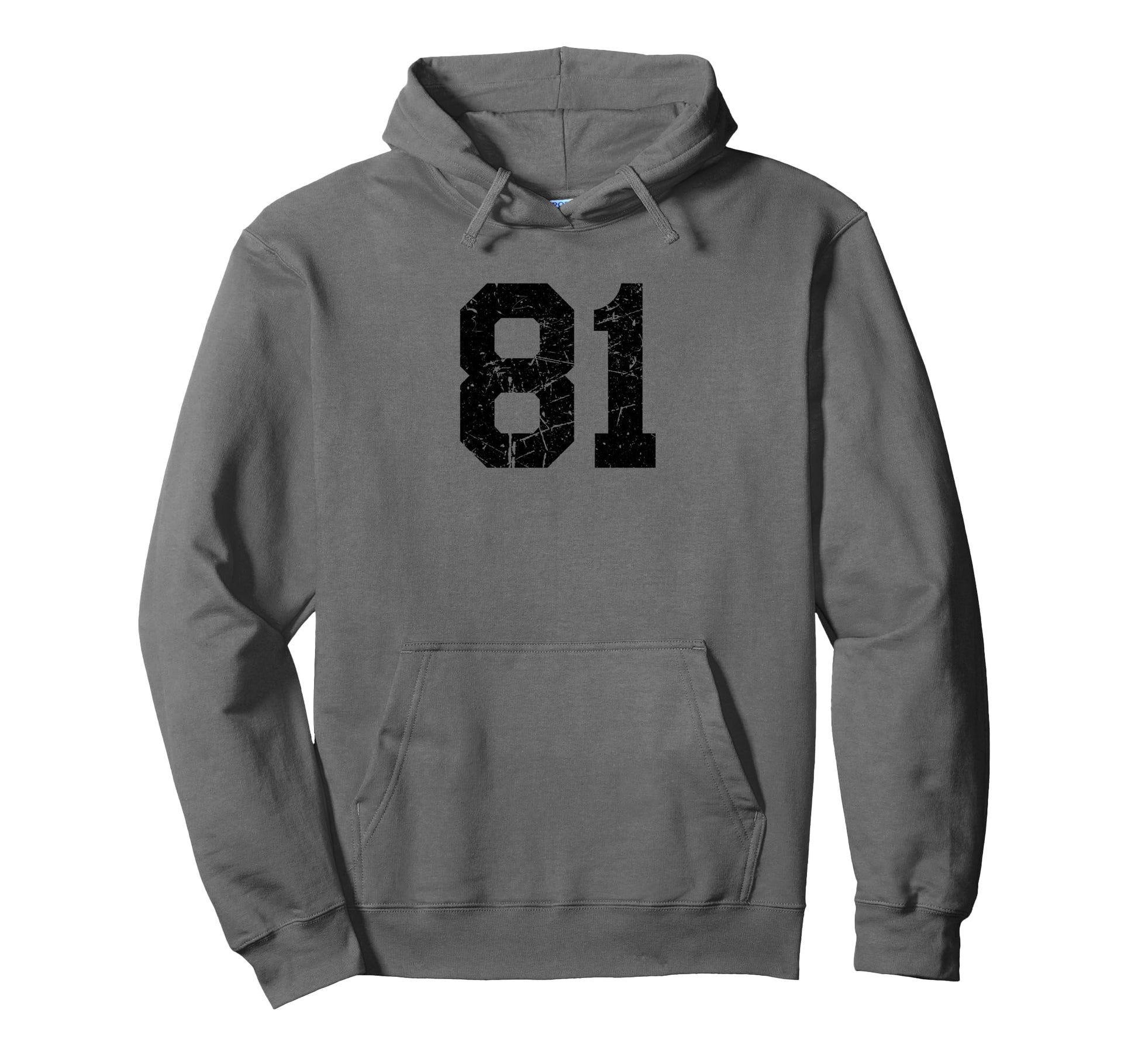 Distressed Sport Team Number 81 Hoodie - Aesthetic Graphic for Adults - T-Shirt, Sweatshirt, Hoodie