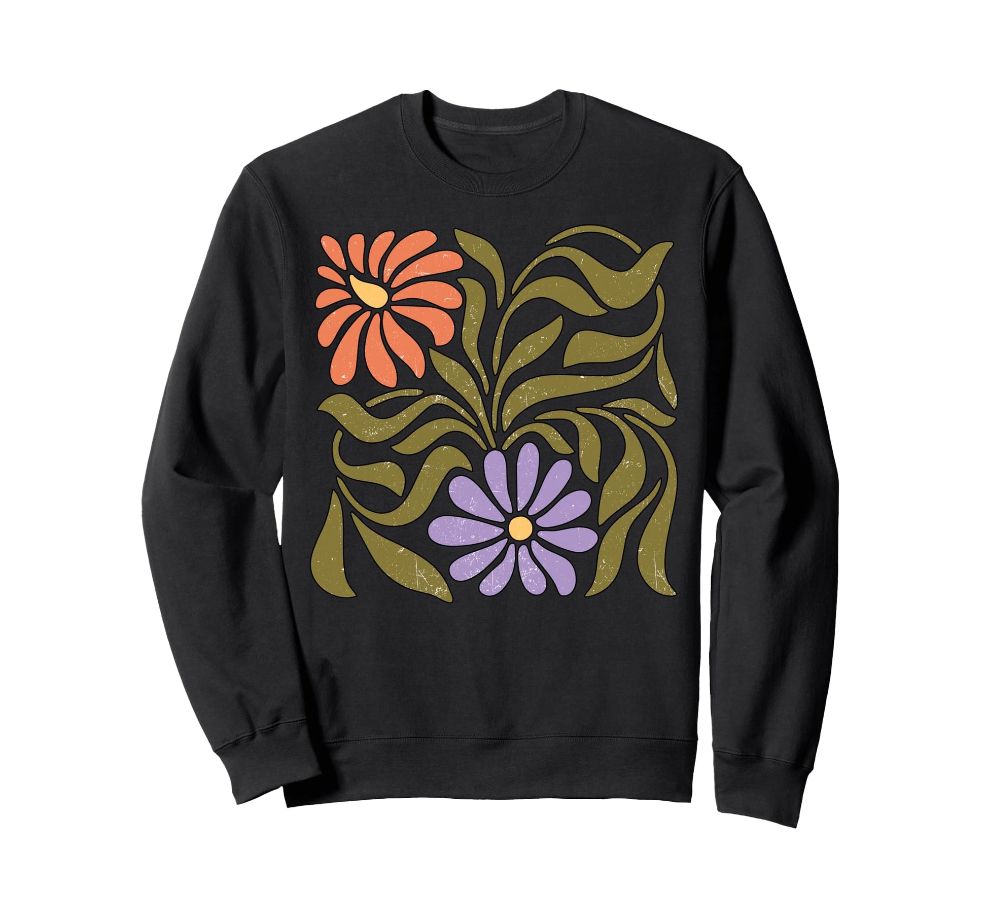 Boho Wildflowers Botanical Floral Sweatshirt - Minimalist Print for Adults - T-Shirt, Sweatshirt, Hoodie