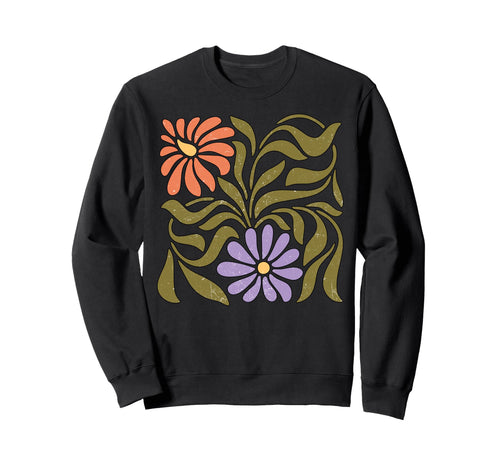 Boho Wildflowers Botanical Floral Sweatshirt - Minimalist Print for Adults - T-Shirt, Sweatshirt, Hoodie
