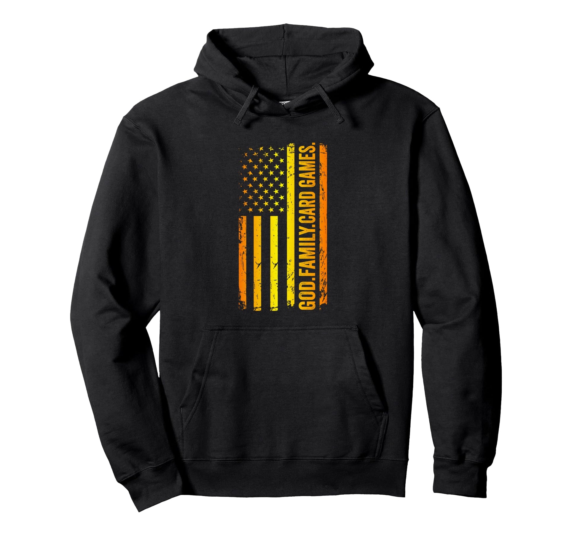 God Family Card Games Us American Flag Hoodie - Graphic Print Unisex - T-Shirt, Sweatshirt, Hoodie