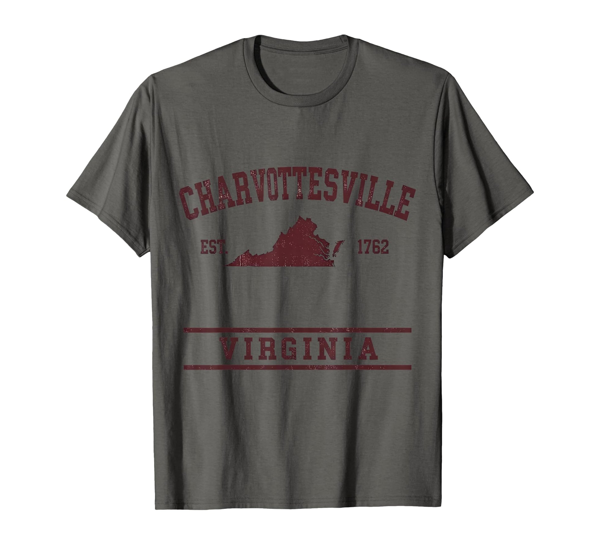 Charlottesville Virginia Est 1762 Varsity T-Shirt - Graphic Print Men Women - T-Shirt, Sweatshirt, Hoodie