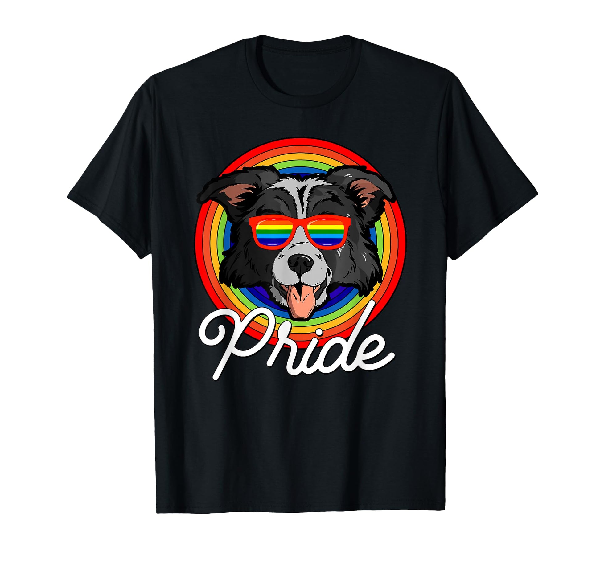 Border Collie Lgbt Pride Dog Rainbow T-Shirt - Aesthetic Graphic Men Women - T-Shirt, Sweatshirt, Hoodie