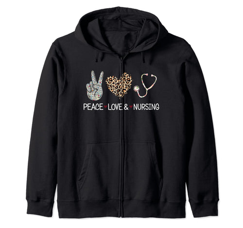 Peace Love Nursing Rn Lpn Heart Gift T-Shirt - Novelty Apparel Men Women - T-Shirt, Sweatshirt, Hoodie