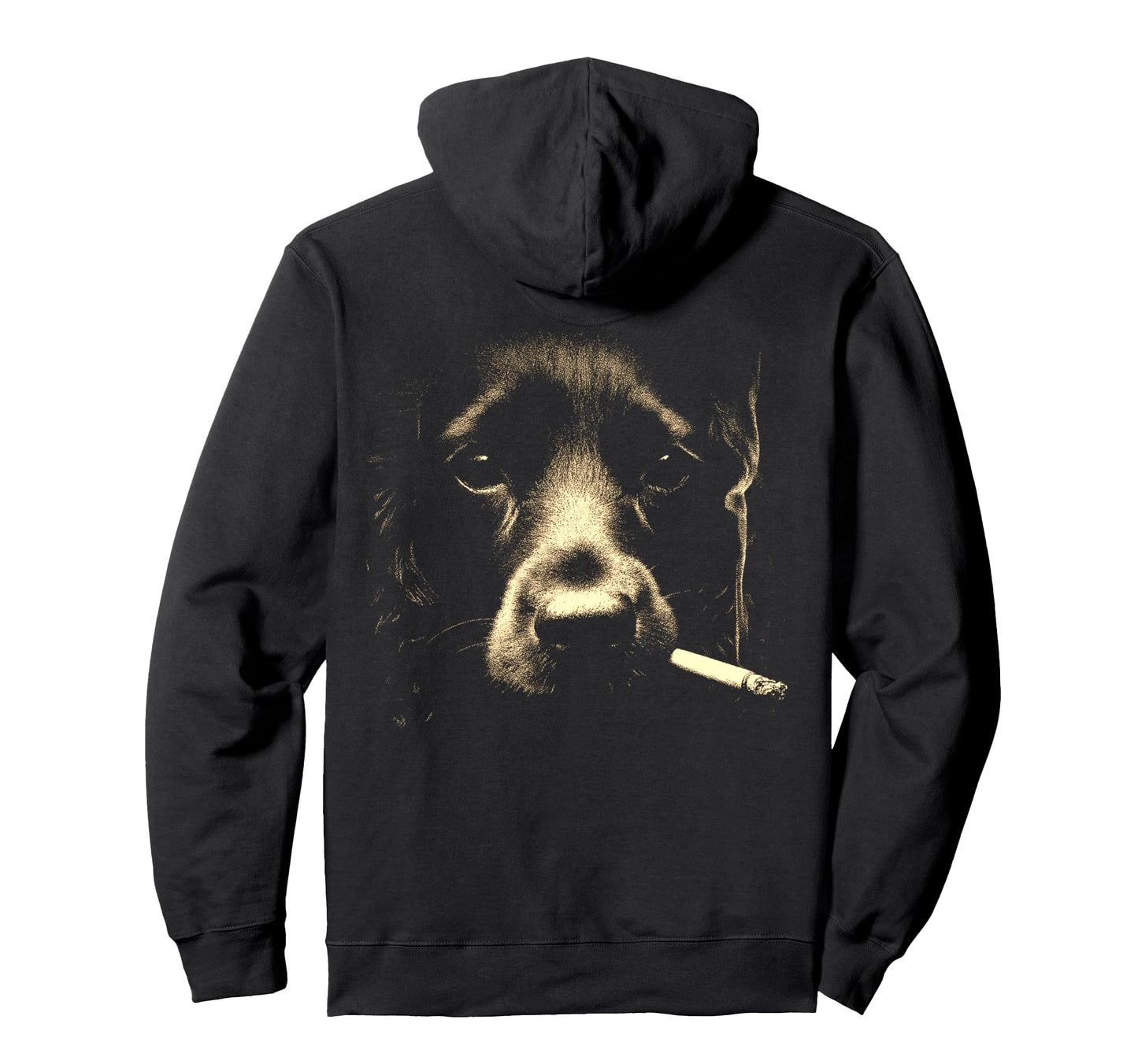 English Cocker Spaniel Smoking Hoodie - Trendy Graphic for Adults - T-Shirt, Sweatshirt, Hoodie