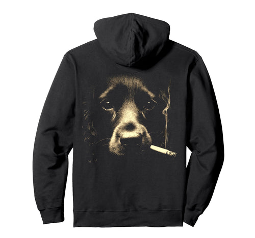 English Cocker Spaniel Smoking Hoodie - Trendy Graphic for Adults - T-Shirt, Sweatshirt, Hoodie