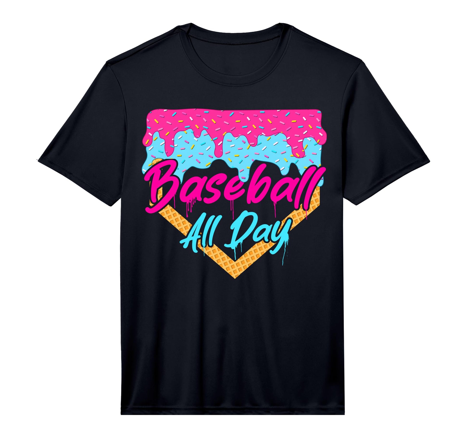 Baseball Drip Ice Cream Drip Sport T-Shirt - Aesthetic Graphic Men Women - T-Shirt, Sweatshirt, Hoodie