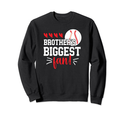 Brothers Biggest Fan Baseball Sister Sweatshirt - Minimalist Print Unisex - T-Shirt, Sweatshirt, Hoodie