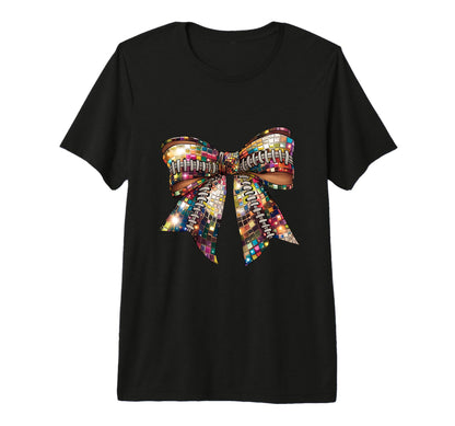 Bow Coquette Disco Football Autumn T-Shirt - Casual Everyday Wear Unisex - T-Shirt, Sweatshirt, Hoodie