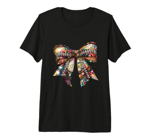 Bow Coquette Disco Football Autumn T-Shirt - Casual Everyday Wear Unisex - T-Shirt, Sweatshirt, Hoodie