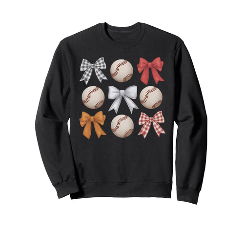 Baseball Coquette Bow Mom Sister Sweatshirt - Trendy Graphic Unisex - T-Shirt, Sweatshirt, Hoodie