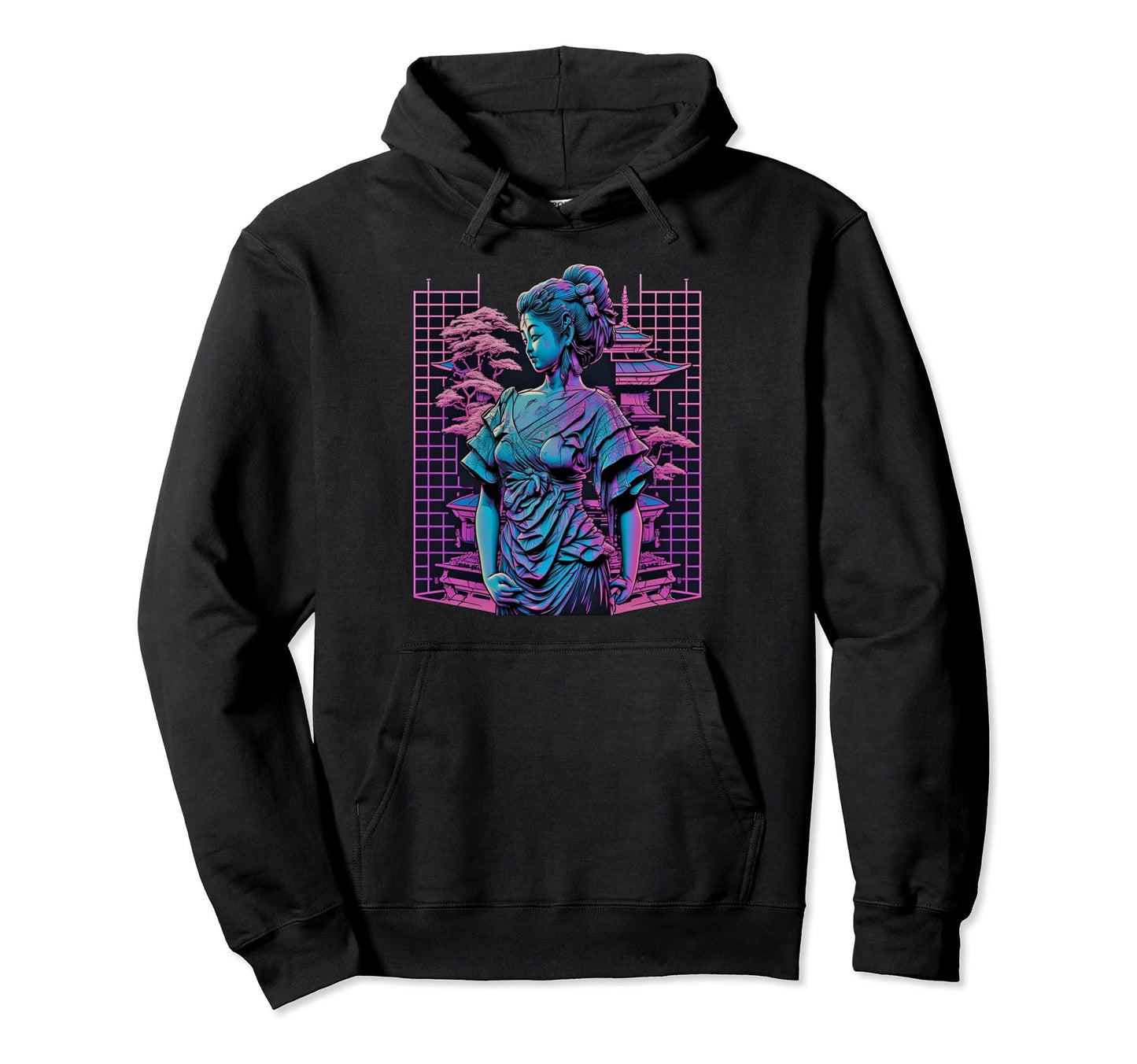 Japan Aesthetic Vaporwave Futurism Geisha Hoodie - Streetwear Style Unisex - T-Shirt, Sweatshirt, Hoodie
