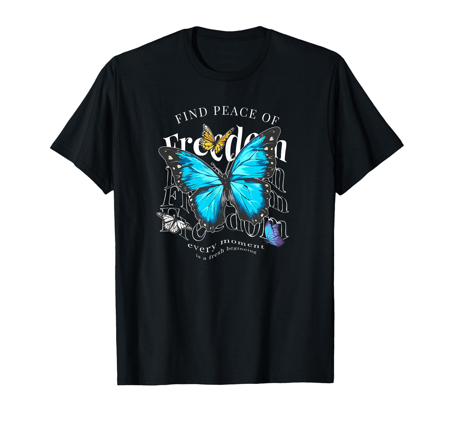 Butterfly Freedom Y2K Grunge Aesthetic T-Shirt - Aesthetic Graphic Unisex - T-Shirt, Sweatshirt, Hoodie