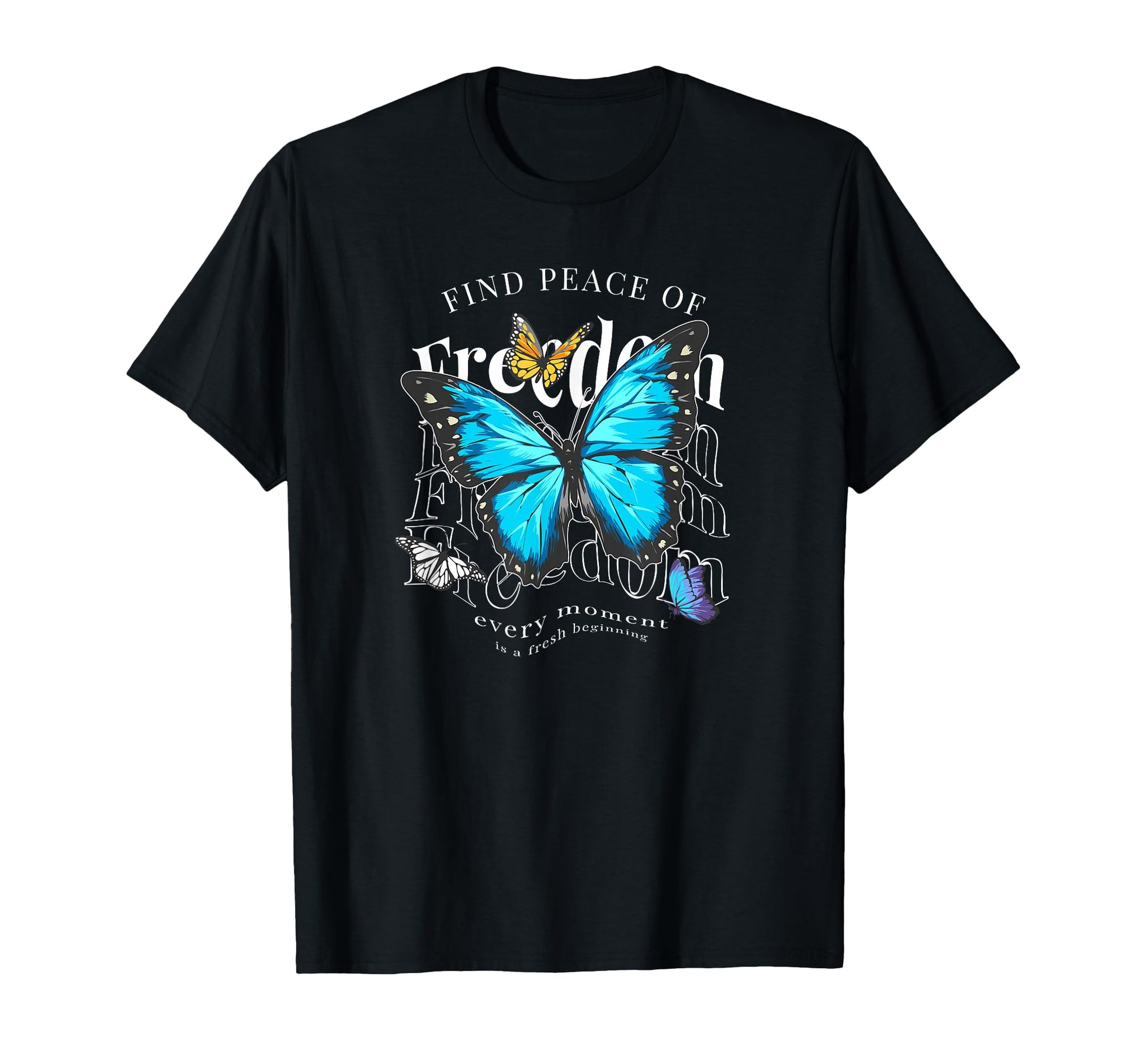 Butterfly Freedom Y2K Grunge Aesthetic T-Shirt - Aesthetic Graphic Unisex - T-Shirt, Sweatshirt, Hoodie