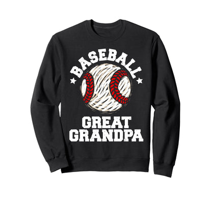 Baseball Great Grandpa Distressed Sweatshirt - Minimalist Print Men Women - T-Shirt, Sweatshirt, Hoodie