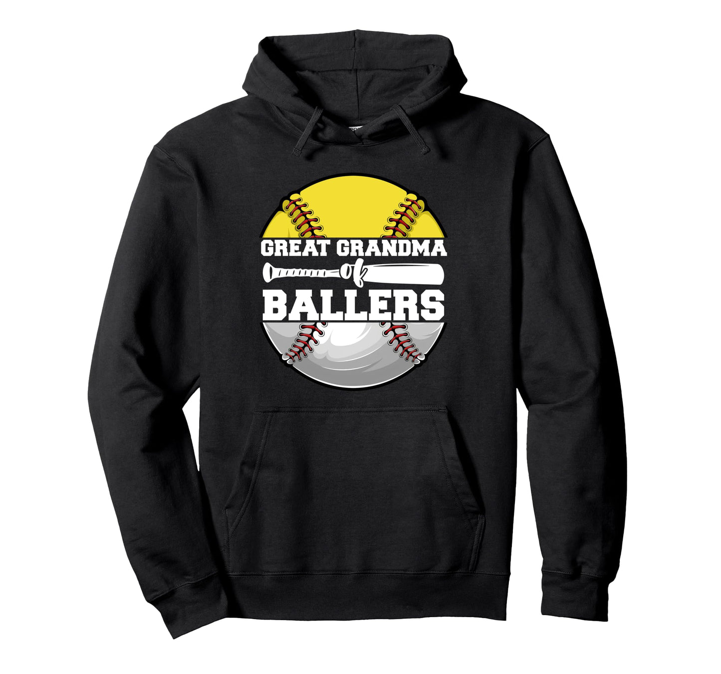 Great Grandma Ballers Funny Softball Hoodie - Unique Graphic for Adults - T-Shirt, Sweatshirt, Hoodie