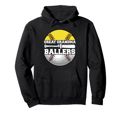 Great Grandma Ballers Funny Softball Hoodie - Unique Graphic for Adults - T-Shirt, Sweatshirt, Hoodie