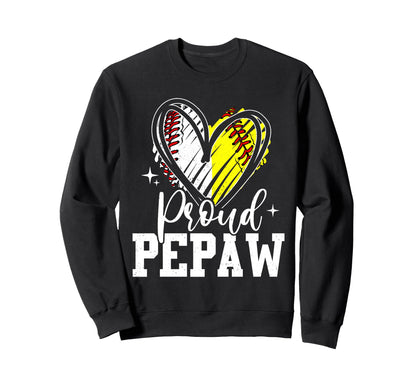Proud Pepaw Baseball Softball Sweatshirt - Fun Novelty Design Men Women - T-Shirt, Sweatshirt, Hoodie
