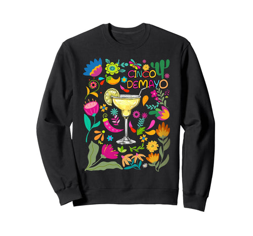 Cinco De Mayo Boho Floral Mexican Sweatshirt - Unique Graphic Men Women - T-Shirt, Sweatshirt, Hoodie