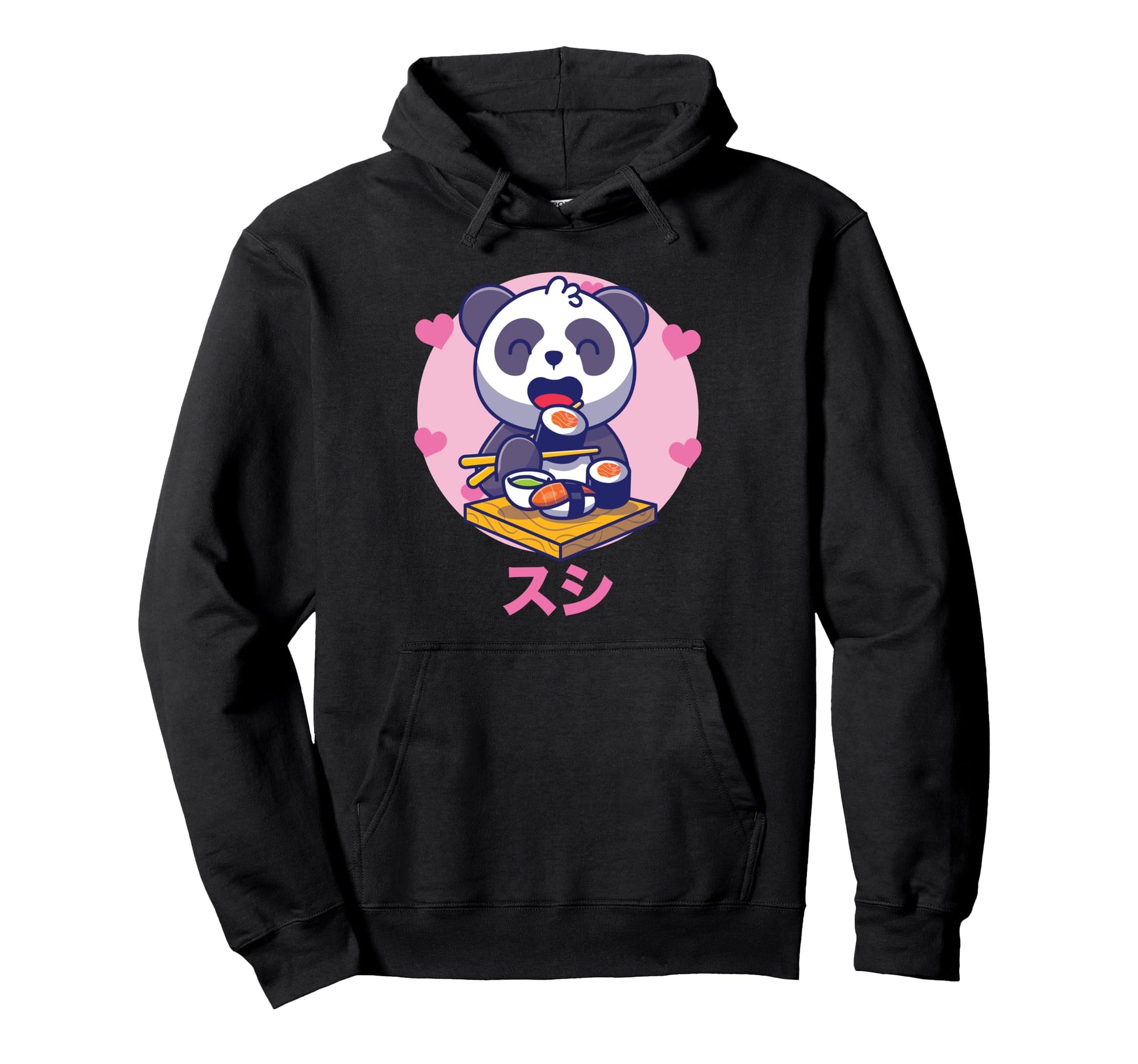 Panda Sushi Vaporwave Aesthetics Hoodie - Streetwear Style Men Women - T-Shirt, Sweatshirt, Hoodie