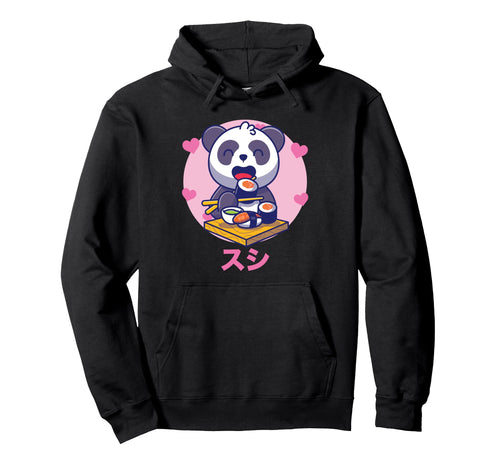 Panda Sushi Vaporwave Aesthetics Hoodie - Streetwear Style Men Women - T-Shirt, Sweatshirt, Hoodie