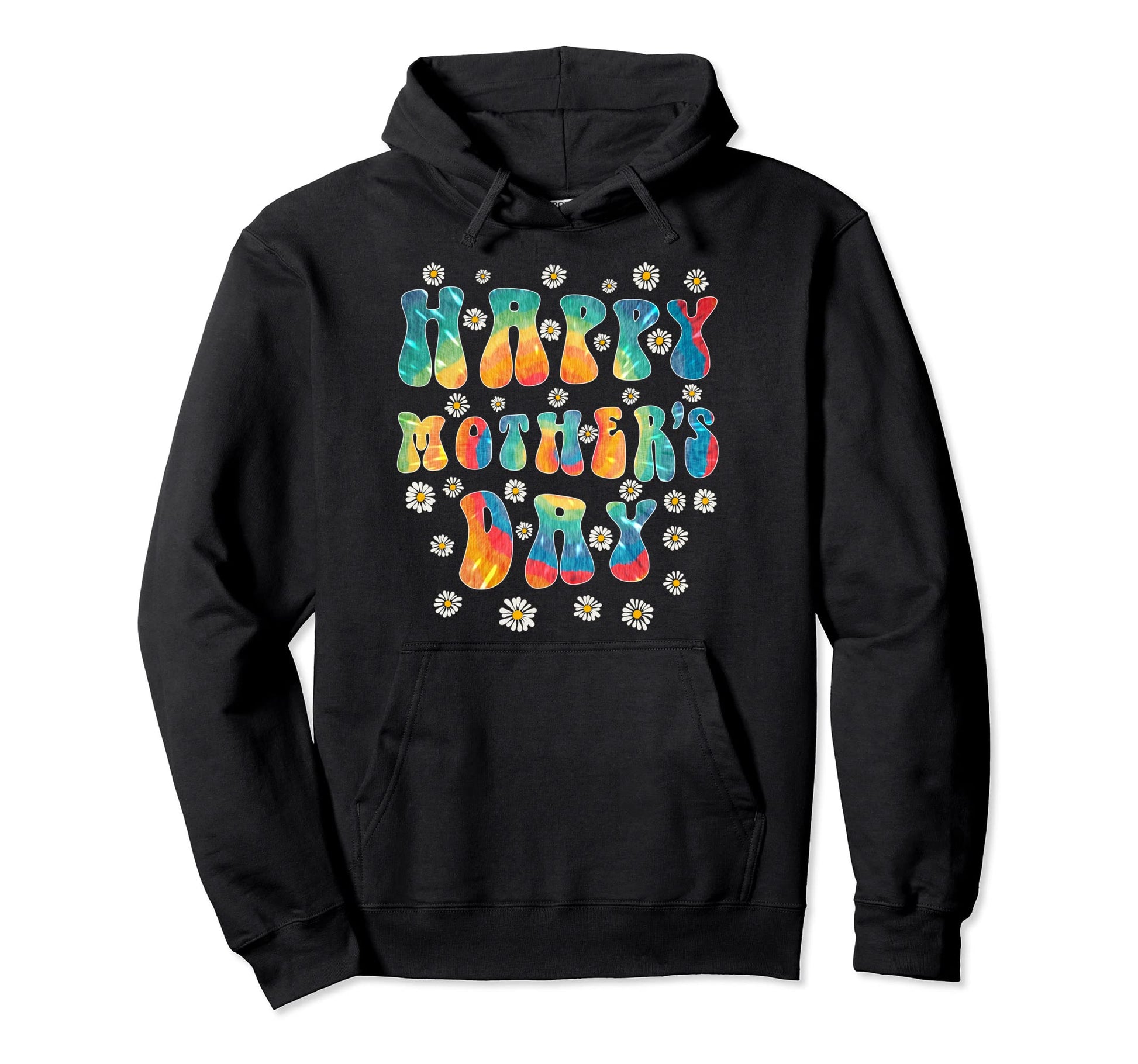 Best Mom Rainbow Tie Dye Floral Happy Hoodie - Graphic Print Men Women - T-Shirt, Sweatshirt, Hoodie