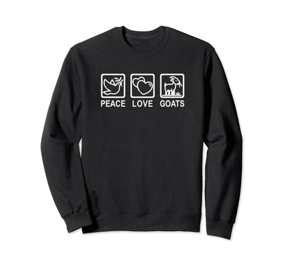 Peace Love Goats Sweatshirt - Aesthetic Graphic Unisex - T-Shirt, Sweatshirt, Hoodie
