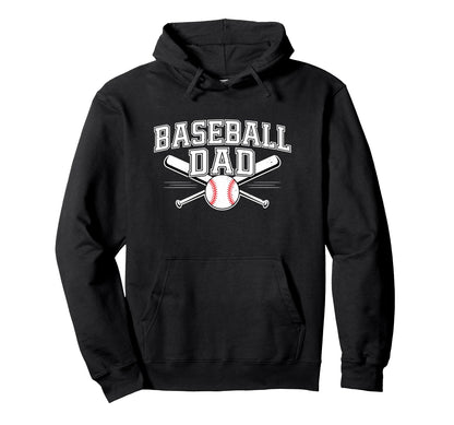 Baseball Dad Happy Fathers Day Sport Hoodie - Minimalist Print Men Women - T-Shirt, Sweatshirt, Hoodie