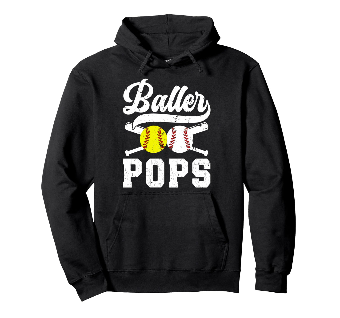 Baller Pops Proud Softball Baseball Hoodie - Streetwear Style for Adults - T-Shirt, Sweatshirt, Hoodie