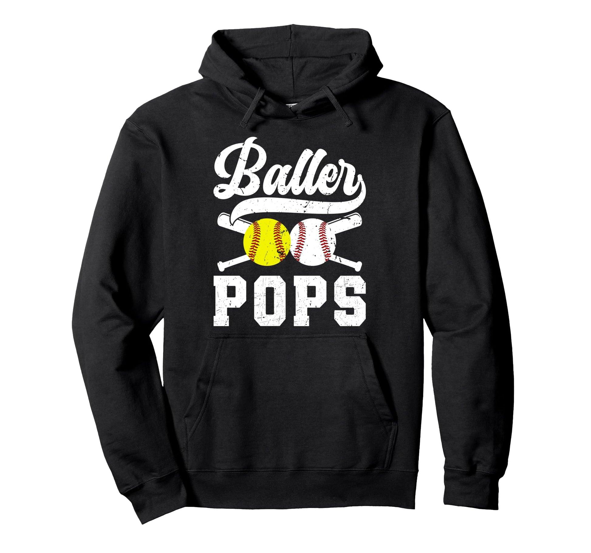 Baller Pops Proud Softball Baseball Hoodie - Streetwear Style for Adults - T-Shirt, Sweatshirt, Hoodie