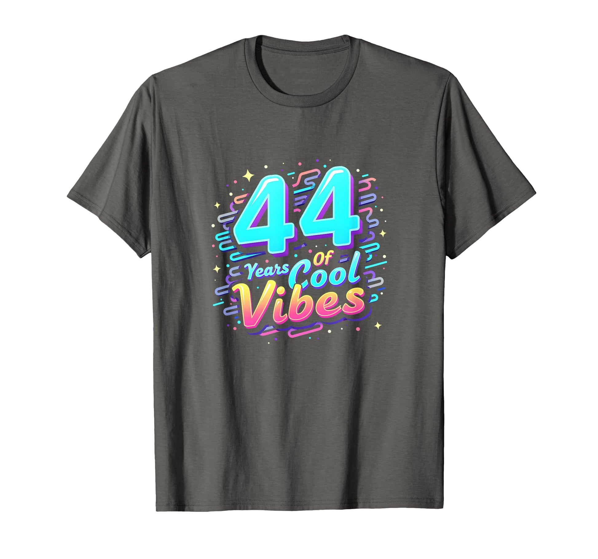 44 Years Vibes Birthday Gift Asphalt T-Shirt - Casual Everyday Wear Unisex - T-Shirt, Sweatshirt, Hoodie