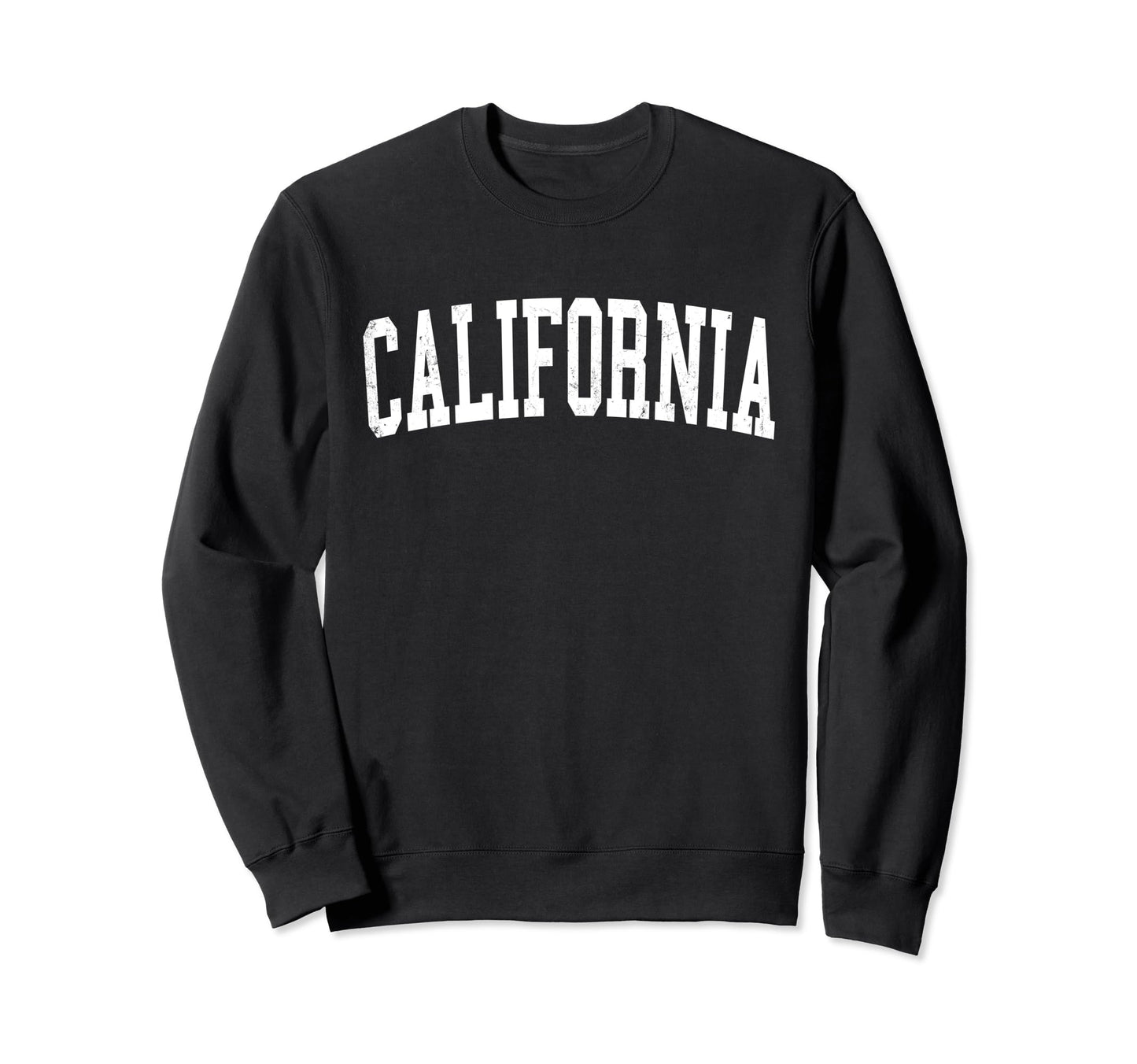 California Distressed White Varsity Sweatshirt - Novelty Apparel Men Women - T-Shirt, Sweatshirt, Hoodie