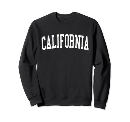 California Distressed White Varsity Sweatshirt - Novelty Apparel Men Women - T-Shirt, Sweatshirt, Hoodie