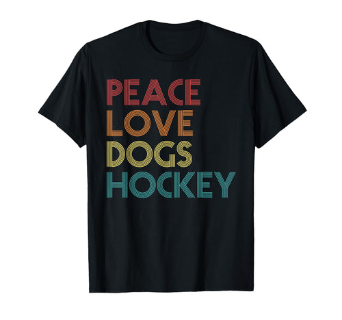 Ice Hockey Dogs Peace Love T-Shirt - Minimalist Print Men Women - T-Shirt, Sweatshirt, Hoodie