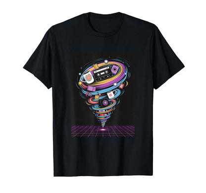 Tape Vortex Surreal 80S Vaporwave T-Shirt - Graphic Print Men Women - T-Shirt, Sweatshirt, Hoodie