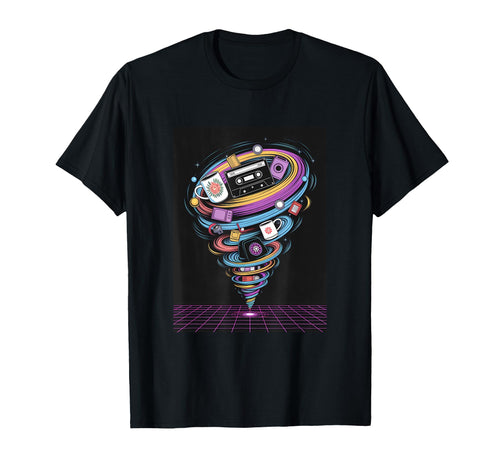 Tape Vortex Surreal 80S Vaporwave T-Shirt - Graphic Print Men Women - T-Shirt, Sweatshirt, Hoodie