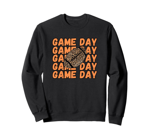 Game Day Leopard Football Mom Sweatshirt - Custom Art Print for Adults - T-Shirt, Sweatshirt, Hoodie