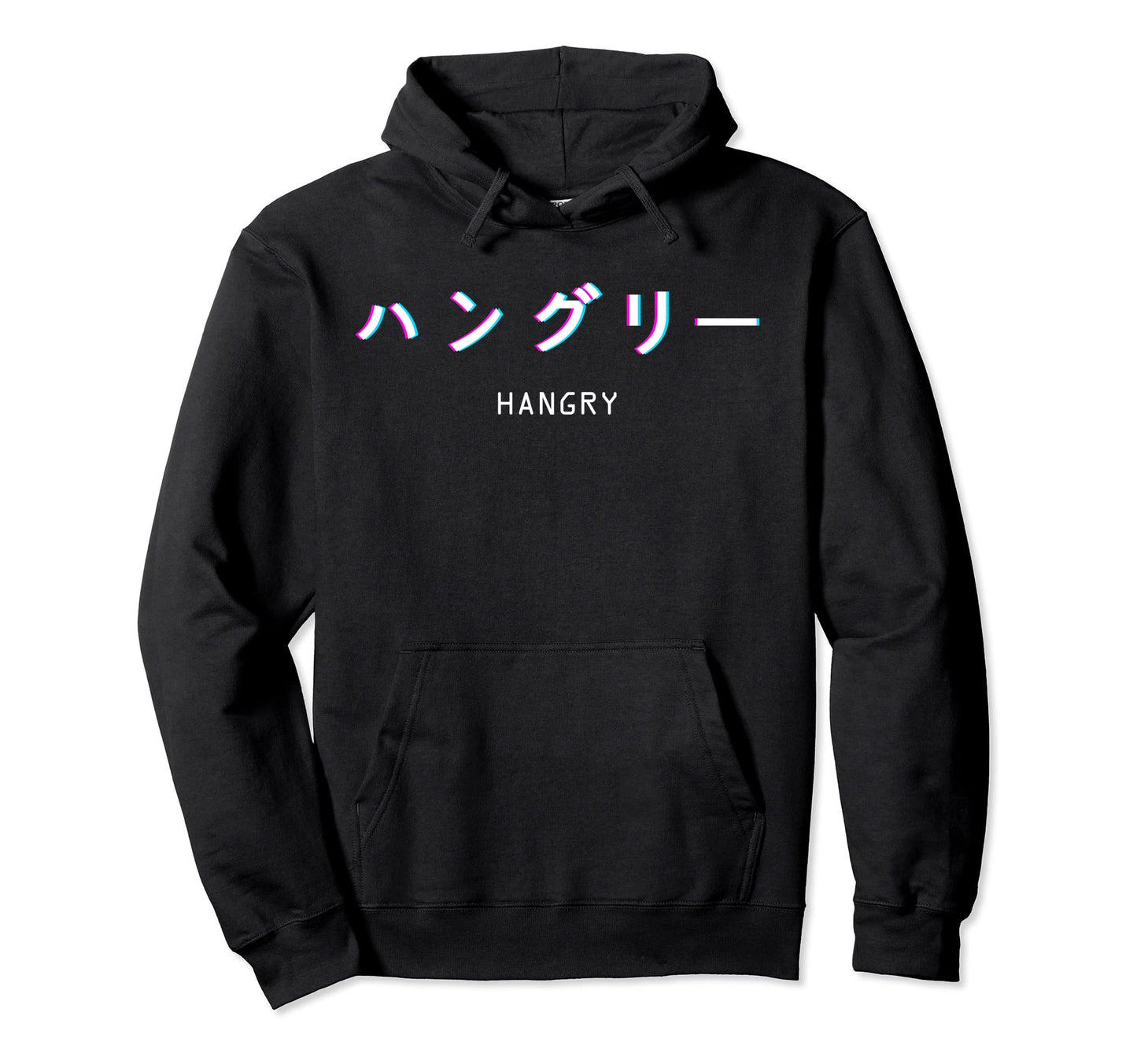 Aesthetic Hangry Japanese Text Vaporwave Hoodie - Graphic Print for Adults - T-Shirt, Sweatshirt, Hoodie