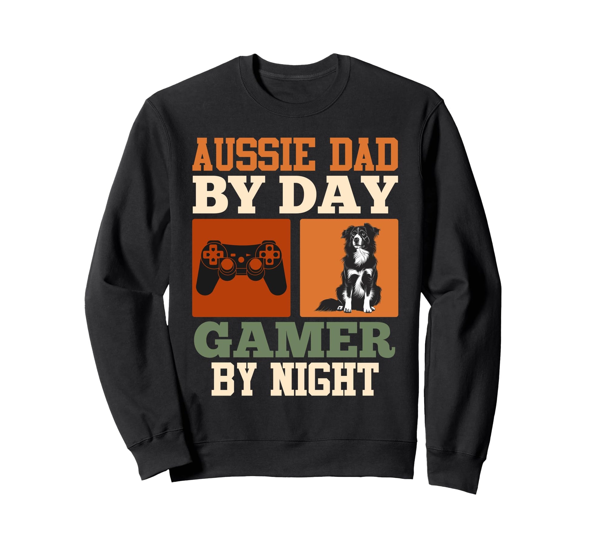 Aussie Dad Day Gamer Night Funny Sweatshirt - Custom Art Print for Adults - T-Shirt, Sweatshirt, Hoodie