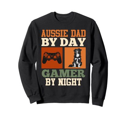 Aussie Dad Day Gamer Night Funny Sweatshirt - Custom Art Print for Adults - T-Shirt, Sweatshirt, Hoodie