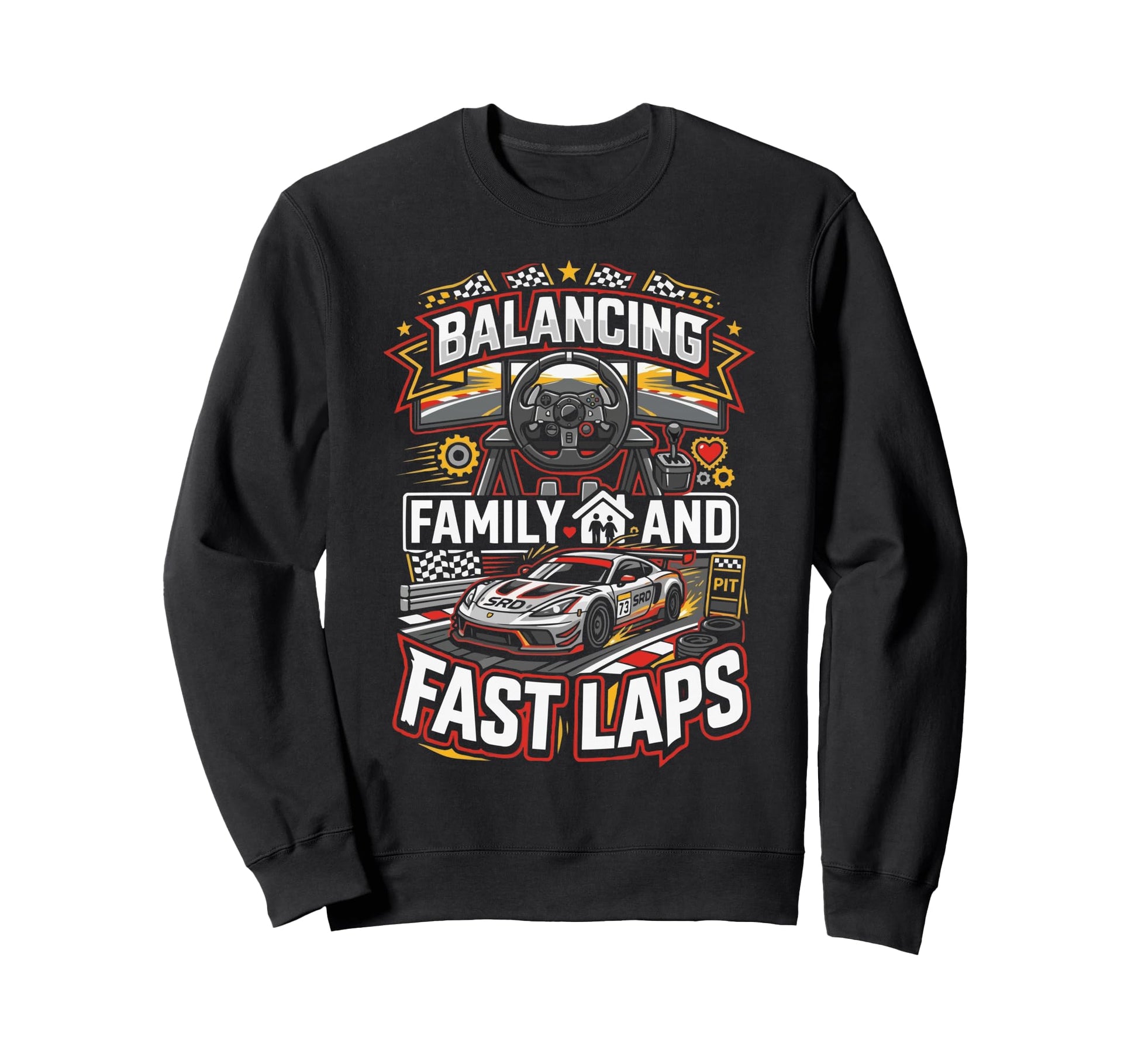 Sim Racing Dad Virtual Racing Game Sweatshirt - Unique Graphic for Adults - T-Shirt, Sweatshirt, Hoodie
