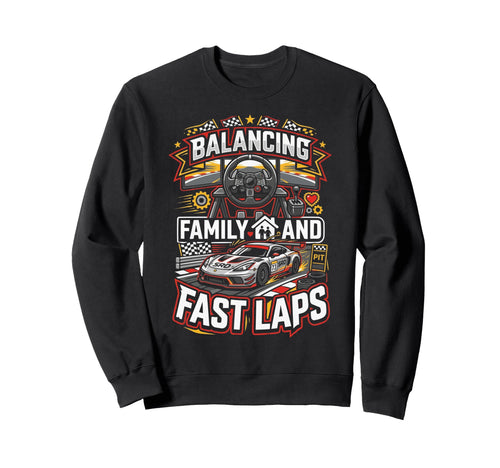 Sim Racing Dad Virtual Racing Game Sweatshirt - Unique Graphic for Adults - T-Shirt, Sweatshirt, Hoodie