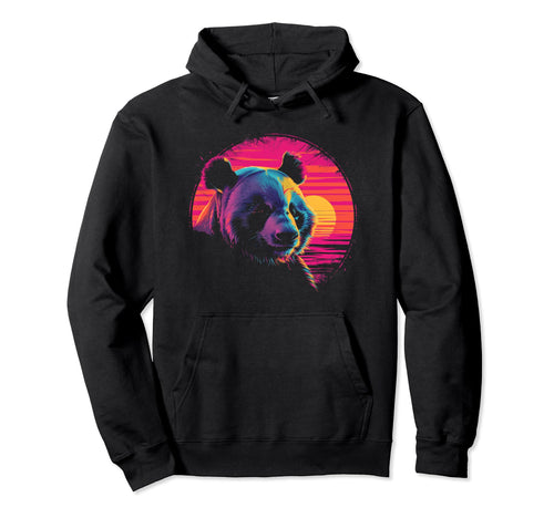 Panda Vaporwave Aesthetic Synthwave Hoodie - Minimalist Print Men Women - T-Shirt, Sweatshirt, Hoodie