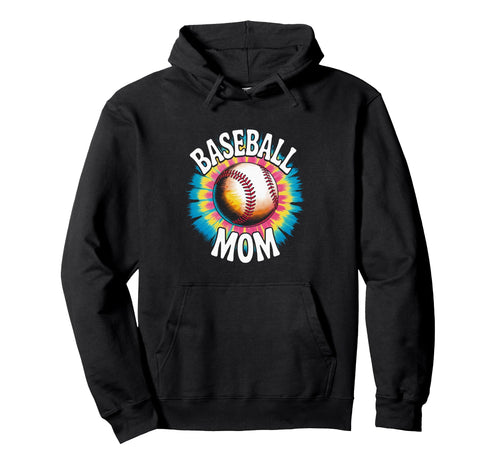 Baseball Mom Tie Dye Colorful Hoodie - Novelty Apparel Unisex - T-Shirt, Sweatshirt, Hoodie