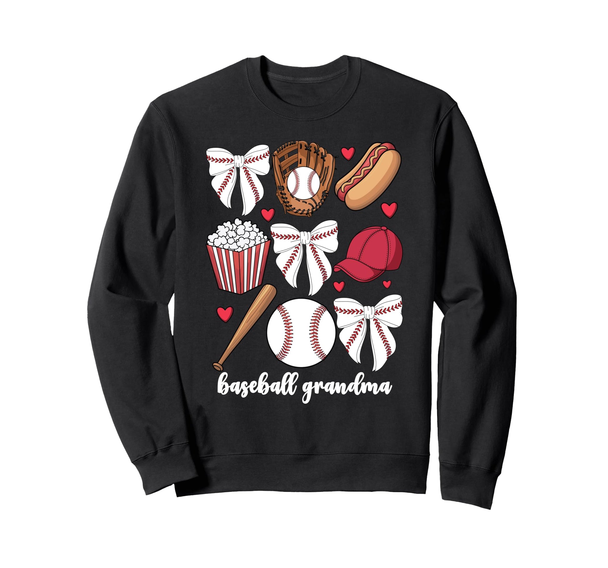 Baseball Grandma Coquette Bow Grandson Sweatshirt - Novelty Apparel Unisex - T-Shirt, Sweatshirt, Hoodie