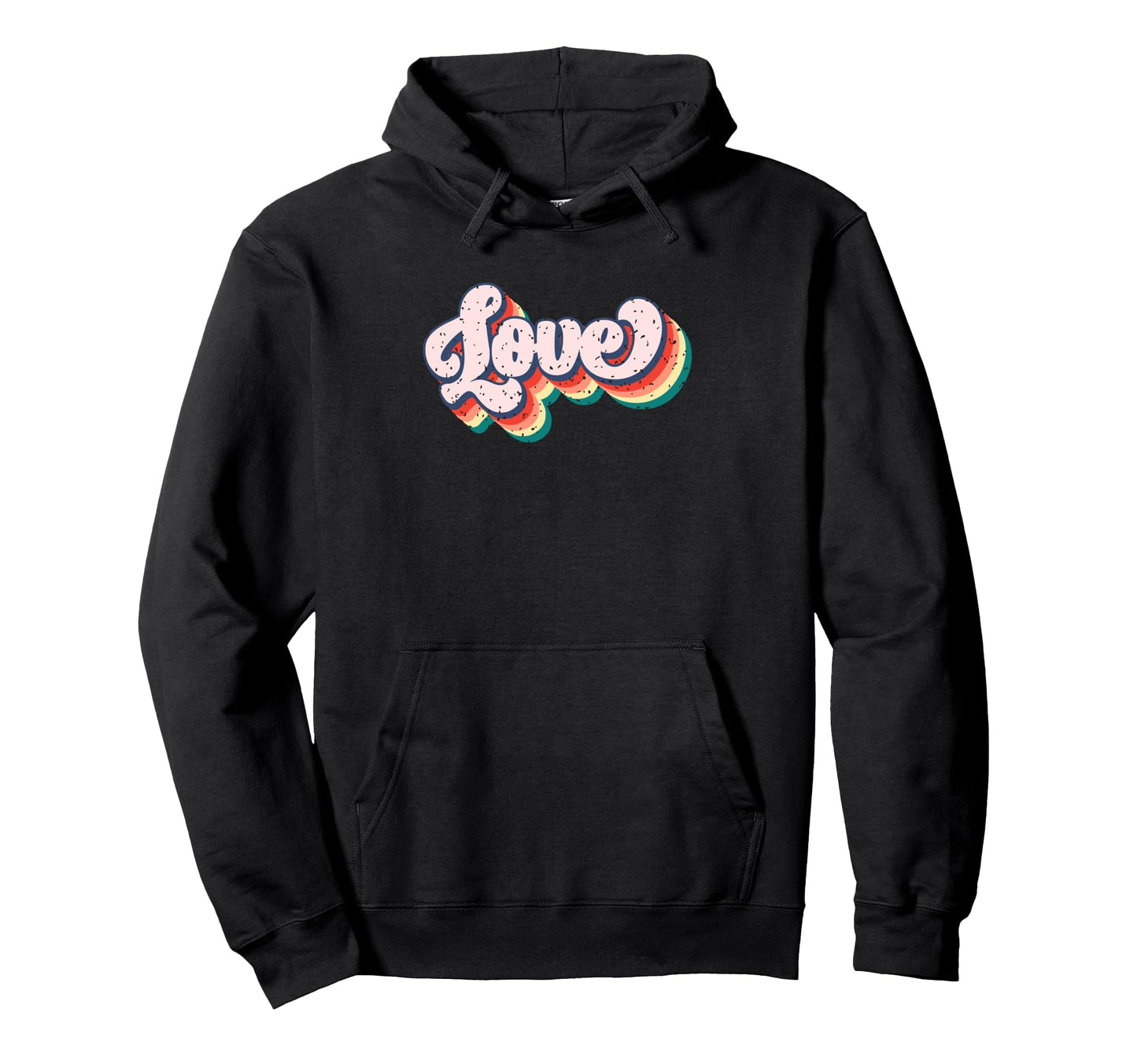 Love Rainbow Groovy 70S Vibes Hoodie - Aesthetic Graphic Unisex - T-Shirt, Sweatshirt, Hoodie