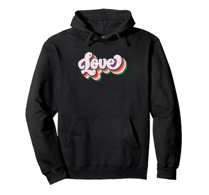 Love Rainbow Groovy 70S Vibes Hoodie - Aesthetic Graphic Unisex - T-Shirt, Sweatshirt, Hoodie