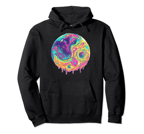 Melting Planet Trippy Vaporwave Hoodie - Streetwear Style Men Women - T-Shirt, Sweatshirt, Hoodie