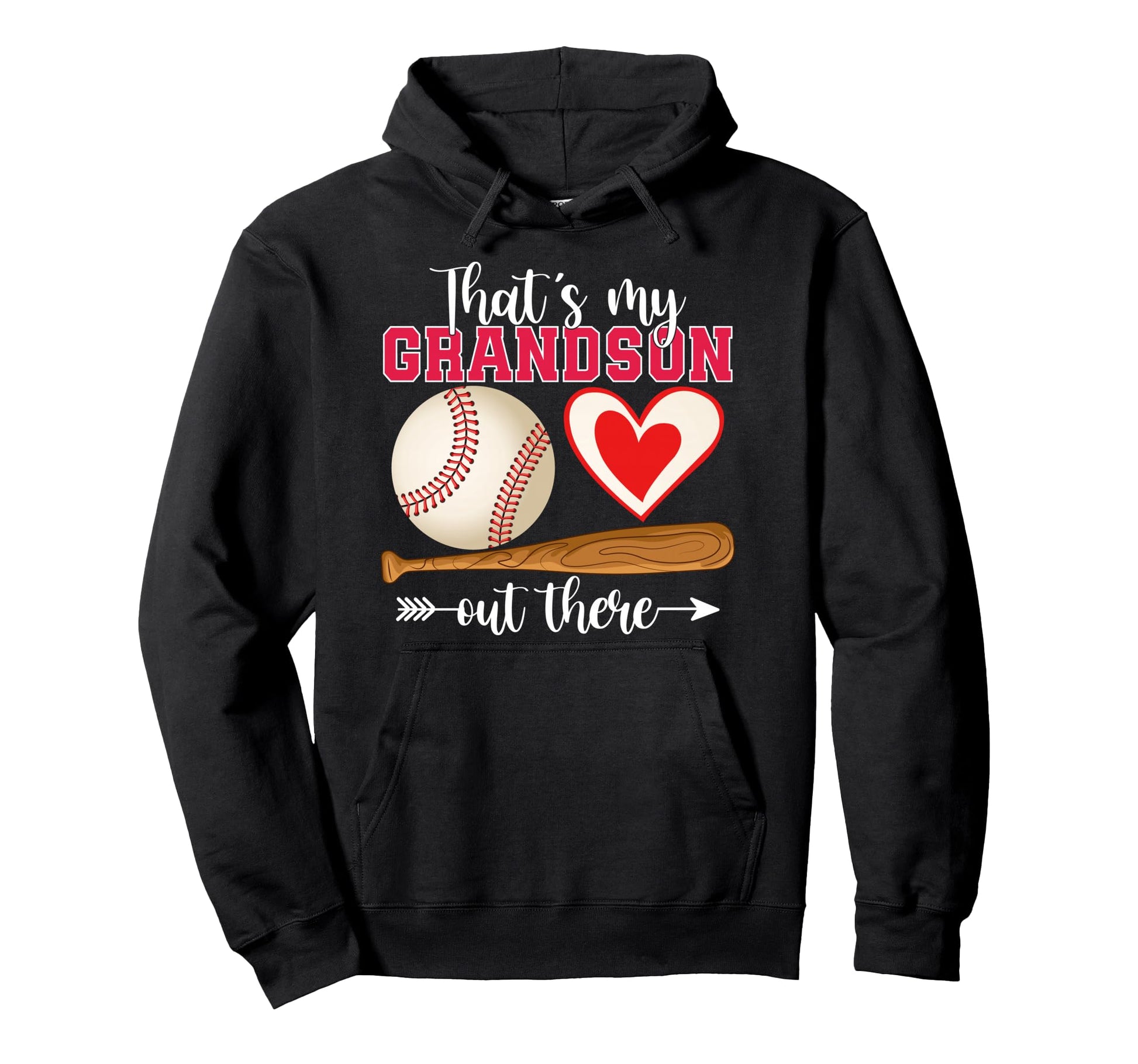 Thats My Grandson Out There Baseball Hoodie - Minimalist Print for Adults - T-Shirt, Sweatshirt, Hoodie